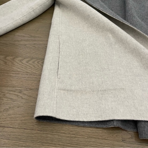 Theory Cashmere Wool Sileena Winsome Reversible Coat Gray Jacket Size Large - Picture 9 of 12